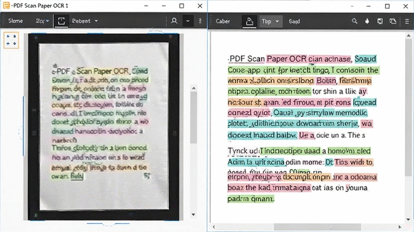 A-PDF Scan Paper OCRʶ����չʾ�����Ϊɨ��ͼƬ���Ҳ�Ϊʶ����Ŀɱ༭�ı���ʶ�������Բ�ɫ������ʾ���Ա�չʾʶ��׼��