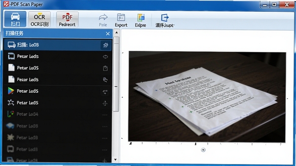 A-PDF Scan Paper �����������ͼ�����Ϊɨ�������б����Ҳ�Ϊͼ��Ԥ�����򣬹�����������ʾɨ�衢OCRʶ��PDF�����ȹ��ܰ�ť�����������ü�������������ɫ���