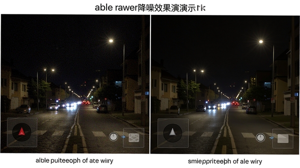 able rawer降噪效果演示,夜景照片放大对比,噪点明显减少,细节清晰