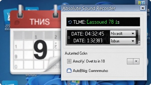 Absolute Sound Recorder��ʱ������壬��ʾ����ʱ��ѡ�������Զ��ָ�ѡ�����Ϊ��������ͼ�ꡣ