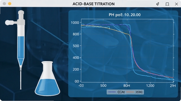 acid-base titration���������ͼ��չʾ�ζ��ܡ�׶��ƿ��ʵʱpH���ߣ�������ִ�����ɫ��Ϊ����ͻ��ʵ�����ݿ��ӻ�