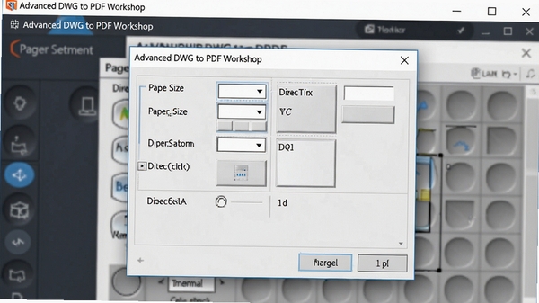 Advanced DWG to PDF Workshopҳ�����öԻ���չʾֽ�Ŵ�С�ͷ���ѡ��