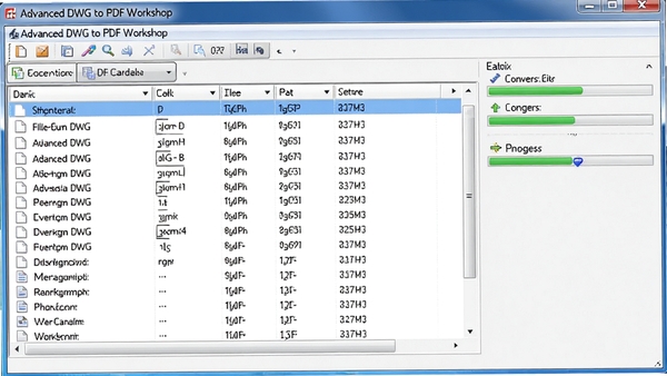 Advanced DWG to PDF Workshop����ת���������棬��ʾ�ļ��б���ת������