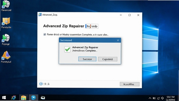 ������������Advanced Zip Repairer��������ʾ�޸���ɣ������ɹ���ʾ���ڣ�����ΪWindows���棬����ͼ��ɼ�