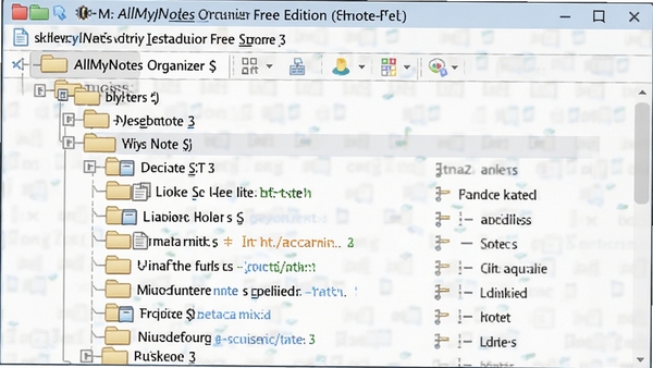 AllMyNotes Organizer Free Edition����״Ŀ¼�ṹʾ��ͼ��չʾ��㼶�ļ��кͱʼ��б���ǿ����ǿ�����֯����