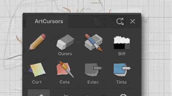 ArtCursors��ͼ���������д��չʾǦ�ʡ���Ƥ��������ͼ�꣬����Ϊ��͸������