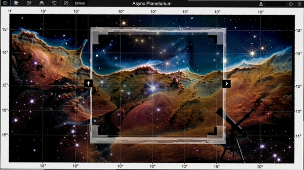 Asynx Planetarium������ģ����Ի����������չʾM42���Ƶ�ϸ�ڣ�������ʾ��Զ����Ұ������������