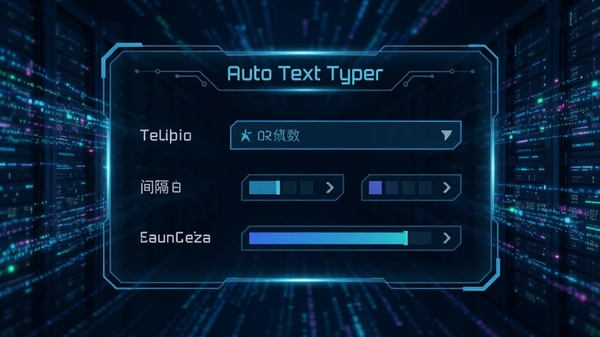 Auto Text Typerѭ��������壬չʾ���������ʱ�䡢����ӳٵȲ���ѡ��Ƽ���UI��ƣ�����Ϊ����������