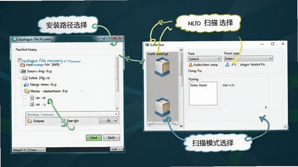 auslogics file recovery����ʹ�ý̳̲���ͼ��������װ·��ѡ�񡢷���ѡ��ɨ��ģʽѡ������ע