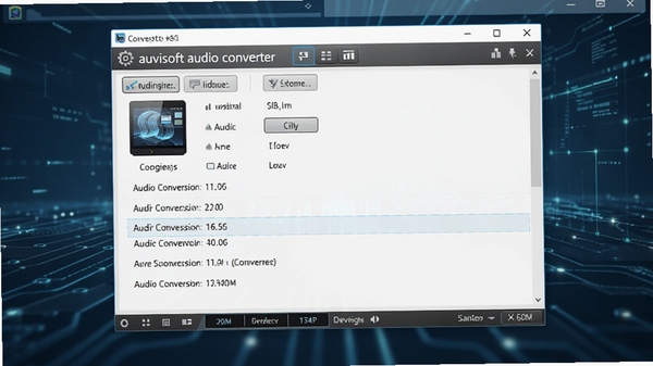 ������һ��auvisoft audio converter�����Ľ����ͼ��չʾ��������������Ƶת�������б�������Ϊ�ִ��Ƽ����