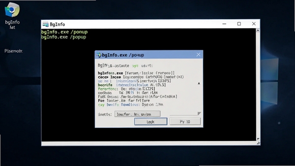 һ��չʾBgInfo���������еĽ�ͼ���ն˴���������bgInfo.exe /popup�����浯����Ϣ��壬����Ϊ��ɫ��ֽ�����������ɶ�
