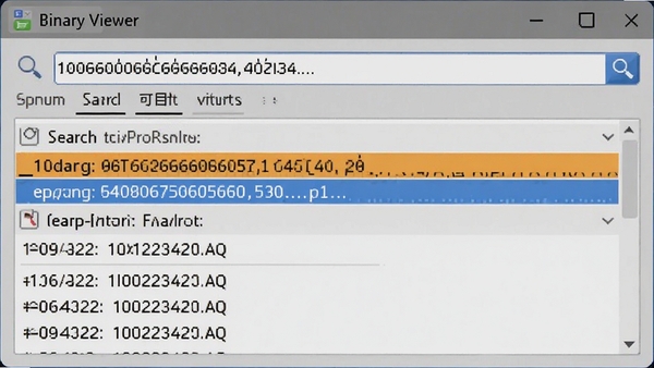 Binary Viewer����������ʾ������������ʮ�����������룬���н��������ʾ���ײ���ʾƫ�Ƶ�ַ�б�
