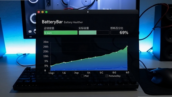 BatteryBar������ʾ��ؽ����Ƚ��棬�������������ʵ����������İٷֱȵ����ݣ���ͼ����ʽչʾ������Ϊ�������棬������Ƽ���ǿ