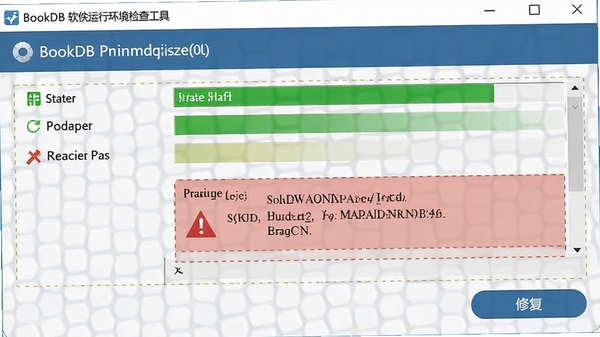 BookDB�������л�����鹤�߽��棬��ʾϵͳ״̬�����ȱʧ��ʾ���޸���ť