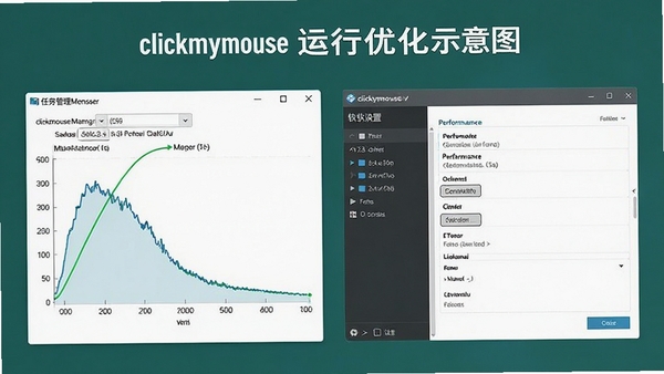clickymouse�����Ż�ʾ��ͼ��չʾ����������е��ڴ�ռ�����ߣ��Լ��������ý����е�����ѡ����������