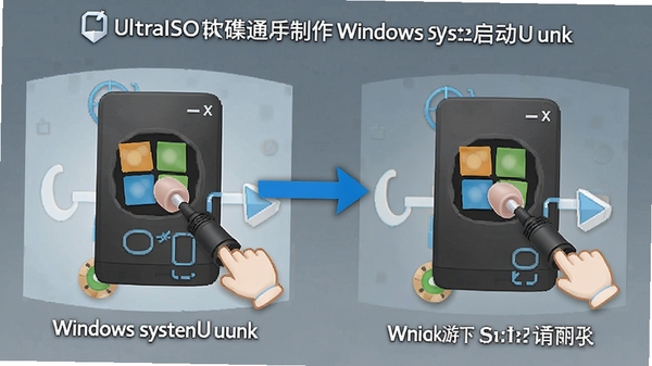 UltraISO����ͨ����Windowsϵͳ����U�̵Ĳ���ʾ��ͼ��չʾд�����