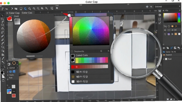 Color Cop���������ͼ��չʾȡɫ������ɫ�������ͷŴ󾵹��ܣ�����Ϊ��ƹ���̨