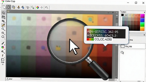 Color Cop����ȡɫ��ʾ�����ָ���Ϊ�Ŵ󾵣���Ļ��ʾ��ɫ���븡��