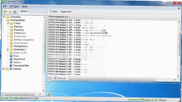 Convert2CHM����������Windows���棬���Ŀ¼�����Ҳ������־������ײ�״̬����ʾ�ɹ���Ϣ