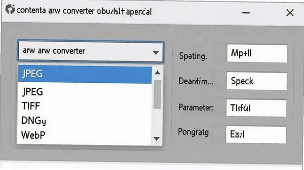 contenta arw converter�����ʽѡ��˵��������б�����JPEG��TIFF��DNG��WebP��ѡ��Ա��в������ÿ�