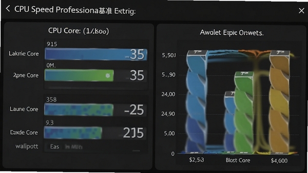 CPU Speed Professional��׼���Խ��棬��ʾ���������ֽܷ�����Լ������������������ܶԱ�ͼ��