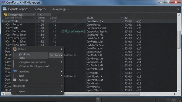 CurrPorts�����˿��б�ΪHTML���棬չʾ����ѡ��˵�