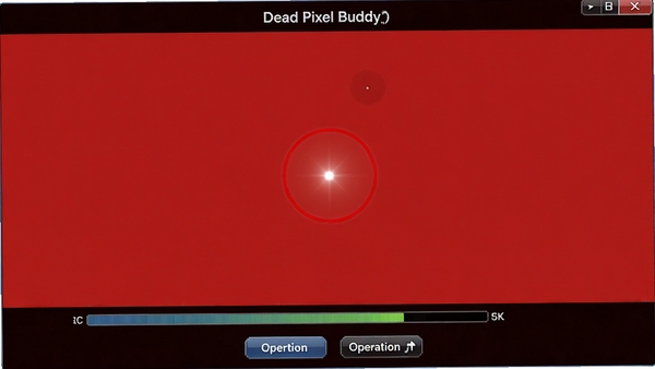 Dead Pixel Buddyȫ�����ģʽ����Ļ��ʾ����ɫ������������һ����ɫ���㱻��ɫԲȦ��ǣ������·���ʾ���������Ͳ�����ʾ��ť�����дʵ����