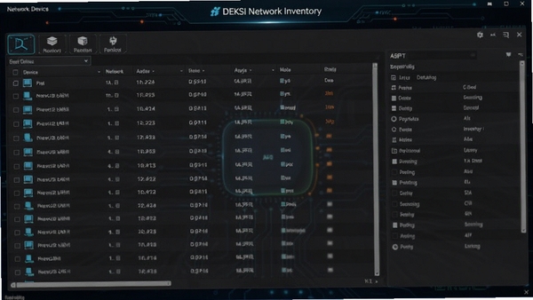 DEKSI Network Inventory�����������ͼ��չʾ�����豸�б����ʲ�������壬����Ϊ��ɫ�Ƽ����Ǳ���