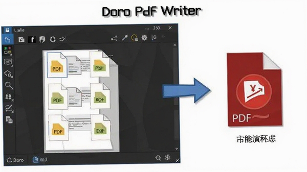 ������ʾͼ��Doro Pdf Writer����ק����ļ����������ڣ��Զ�����PDF�ĵ�������ʾ��