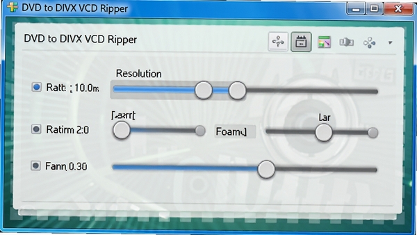 DVD to DIVX VCD Ripper��Ƶ��������������ʾ���ʡ��ֱ��ʵ��ڻ��飬����Ϊ�������Ľ��棬ͻ��רҵ��