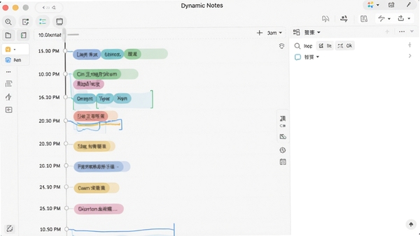 һ��Dynamic Notes���������ͼ��չʾ��̬ʱ���ߡ���ɫ��ǩ�ͼ��༭��������ִ���ˬ��ǳɫ������ͻ����Ч��¼�����ܹ�����
