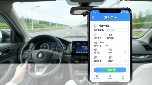 һ��չʾ��֤ģ�⿼��ͨAPP�����ͼ���ֻ�����ʾ��Ŀһ����ҳ�棬����Ϊ��ʻ��������������������ͻ���������ƺ�ˢ�⹦��