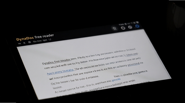һ��DynaDoc free reader��ҹ��ģʽ����ʾ�ĵ���ͼƬ����Ļ������ͣ���Χ�����谵��ͻ������Ч�������������ɱ档