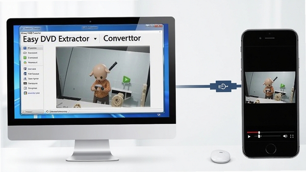 �������ֻ�������ʾ��ʾ��ͼ�����Զ�����Easy DVD Extractorת�����棬�ֻ�����ʾת�������Ƶ���Ż��棬�м�������������ͼ�꣬�����������