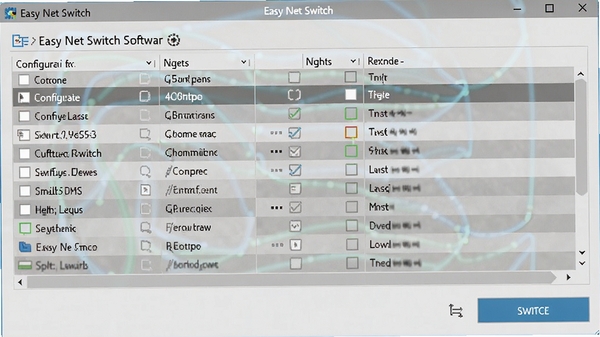 Easy Net Switch�����������ͼ��չʾ�����ļ��б����л���ť��������ִ�