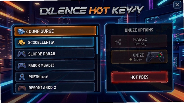 Excellence Hot Key��Ϸģʽ���棬��ʾ��Ϸ�����б��ͽ���ѡ���񶯸�