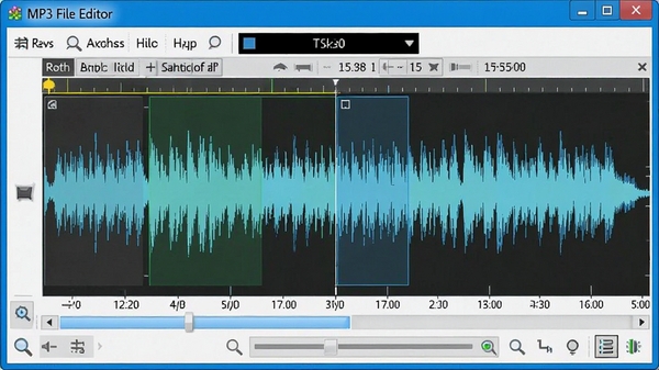 MP3 File Editor���α༭���棬��ʾ��Ƶ�ü���ƴ�Ӳ���������ʱ����ͷŴ󹤾ߣ�������������