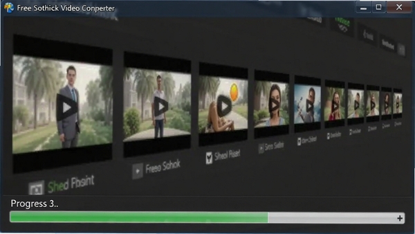 Free Sothink Video Converter���и�ʽת��ʱ�Ľ��������棬�����ж����Ƶ�ļ������Ŷ�ת��
