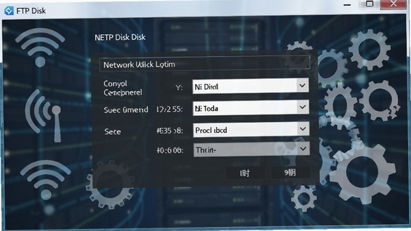 FTP Disk���ý��棬��ʾ�����Ż�ѡ������������������ٶ����ơ���ʱʱ��ȣ������������ź�ͼ��ͳ���