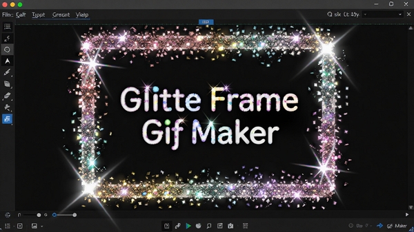 Glitter Frame Gif Maker��������չʾ����̬���۱߿�༭Ԥ����ɫ�ʰ�쵣���ҫЧ���������ͼ