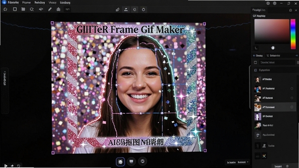 Glitter Frame Gif Maker���ܿ�ͼ������ʾ���������������۱����ںϣ�AIʶ���Ե����������ʵ��