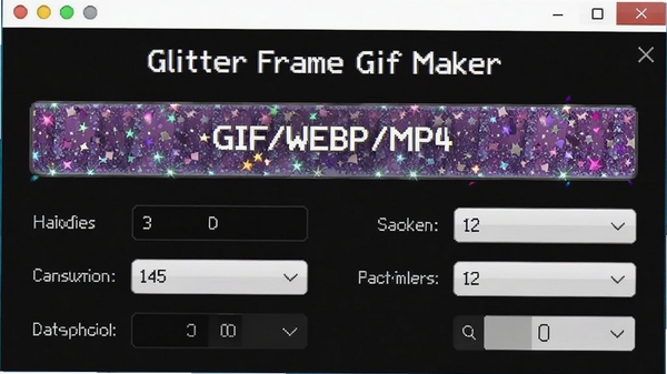 Glitter Frame Gif Maker������ʽѡ����棬GIF/WEBP/MP4ѡ��������С���ã�������ͼ