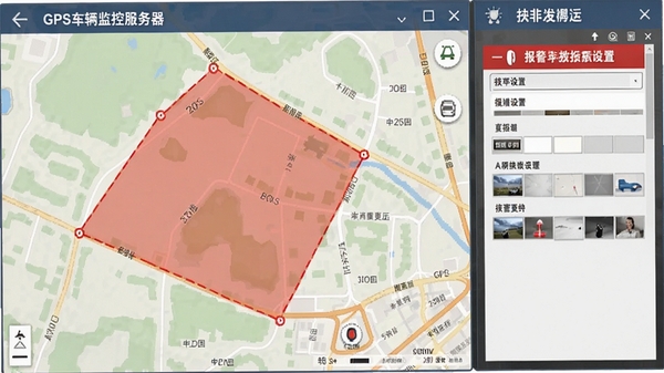 GPS������ط���������Χ�����ã���ͼ�ϻ��ƺ�ɫ����������Ա��б����������