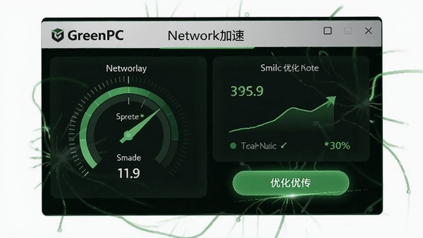 GreenPC ������ٹ��ܽ��棬��ʾ�����ӳٺ��Ż�Ч�����������ٽ�����Ż���ť����ɫ�Ƽ���Ч
