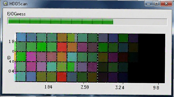 HDDScan���Թ��̽�ͼ����ʾ��������ɫ��״̬ͼ