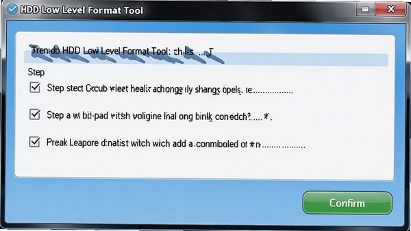 HDD Low Level Format Tool �Ĳ����򵼽��棬��ʾ������ʾ��ȷ�ϰ�ť������Ѻã��ʺ������û�