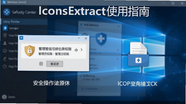 IconsExtractʹ��ָ���й��ڰ�ȫ������ʾ��ͼ����ʾ����ԱȨ����ʾ���ļ�����ͼ�꣬����ΪWindows��ȫ���Ľ��棬����࣬��ɫ��Ϊ����������Ⱦ
