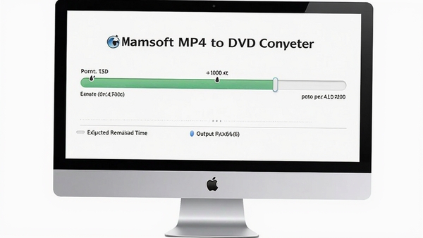 iMacsoft MP4 to DVD Converterת�����̽��棬��ʾ��������Ԥ��ʣ��ʱ�䡢�����ʽ��Ϣ�������࣬ɫ����ˬ������Ϊ��ɫ��ͻ�������ĸ�Ч���ȶ���