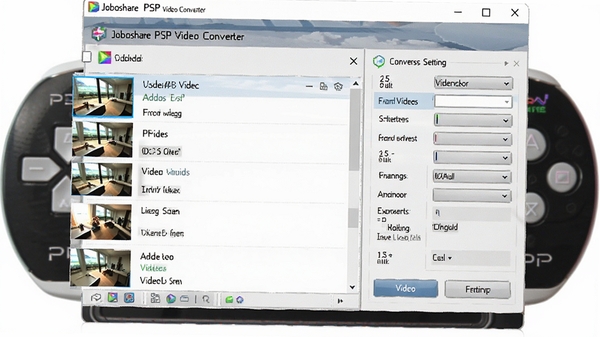 һ��չʾJoboshare PSP Video Converter�����������ͼ������������ʾ��Ƶ�����б���ת������ѡ�����ΪPSP��Ϸ�ƻ�������ִ�רҵ��ɫ��������ͻ�����������Ժ�רҵ�ԡ�