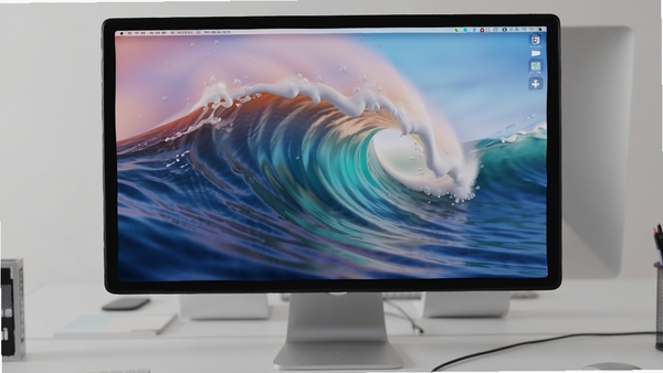 һ��K-MAC��̬��ֽ��ʵ��չʾͼ����Ļ�����ڲ���macOS���Ķ�̬���˻��棬����������ɫ�����ޣ���Ļ��Χ�Ǽ��ĵ���������